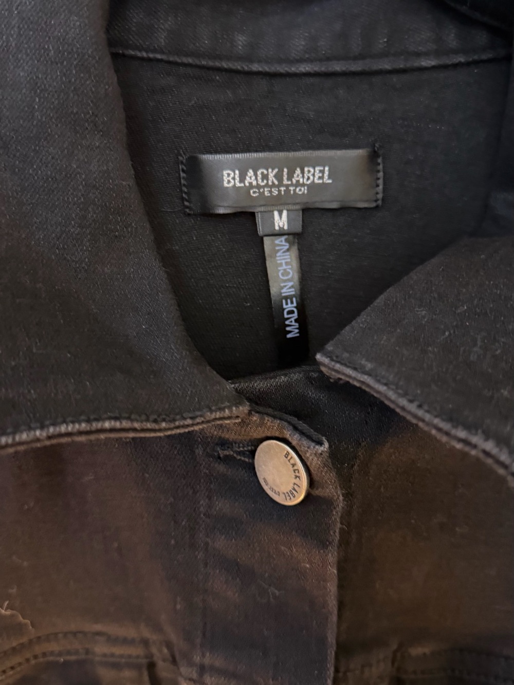 Black Label Black Cropped Frayed Denim Jacket - Picture 2 of 4